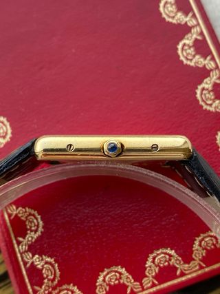 Must de Cartier Tank Vermeil con papeles
