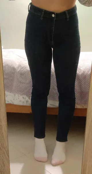 Vaqueros jeggins Mango azul oscuro talla 44