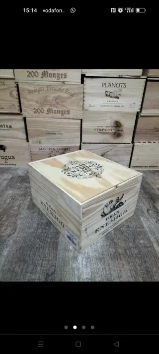 Scatola di vino in legno decorativa con coperchio