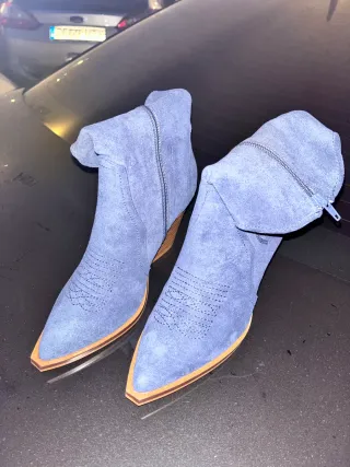 Botines de ante azul mujer - Talla 37