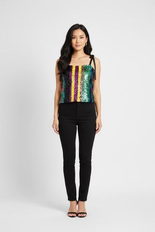 Top lentejuelas ZARA Trafaluc multicolor XS
