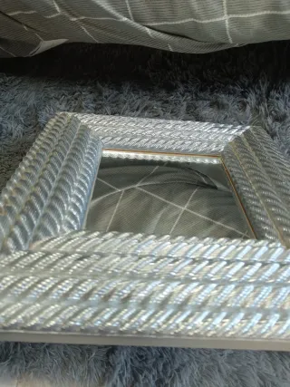 Cornice specchio vintage in legno e metallo