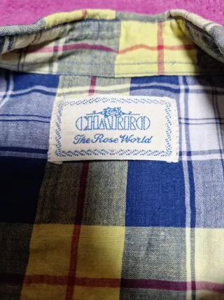 Camisa de cuadros azul y amarilla