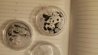 Pack 3 Monedas Plata Panda China