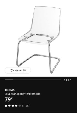 Sillas Tobías IKEA ( 6 sillas ,3 negras y 3 transp