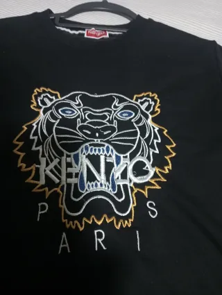 Sudadera Kenzo Negra con Tigre Bordado Talla 13/14