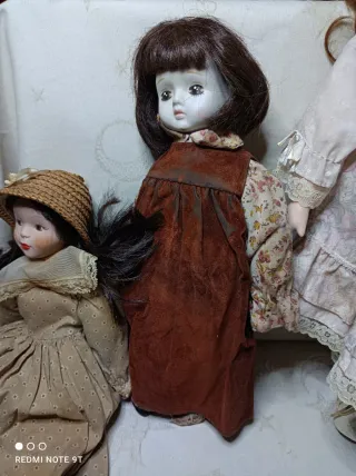 Lote de 3 muñecas de porcelana antiguas