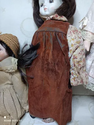 Lote de 3 muñecas de porcelana antiguas