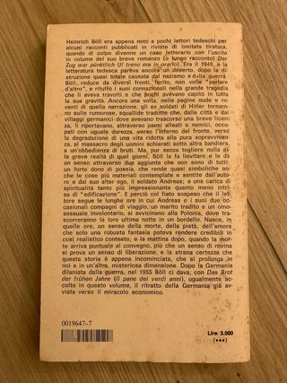 “il treno era in orario. Il pane dei verdi anni”