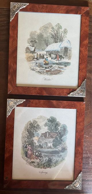 Coppia stampe stagioni Inverno e Primavera