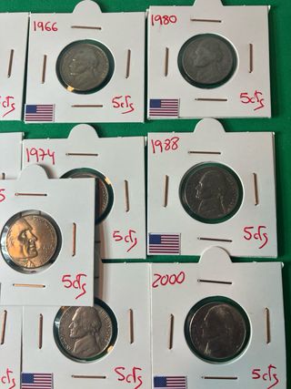L#584 SELECTO LOTE DE "5 CENTAVOS" EEUU