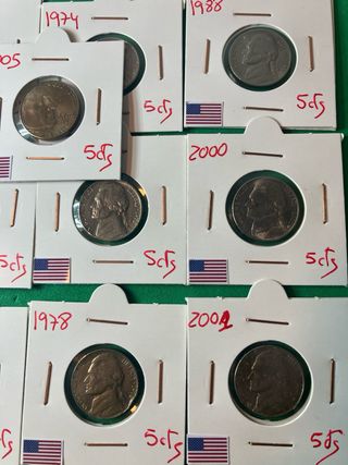L#584 SELECTO LOTE DE "5 CENTAVOS" EEUU