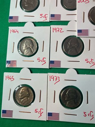 L#584 SELECTO LOTE DE "5 CENTAVOS" EEUU