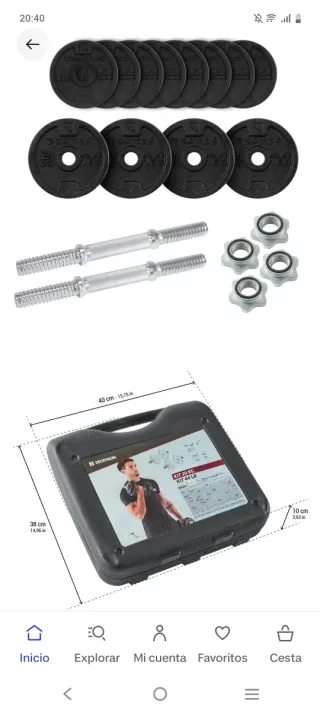 Set Mancuernas Maletín Pesas Ajustables