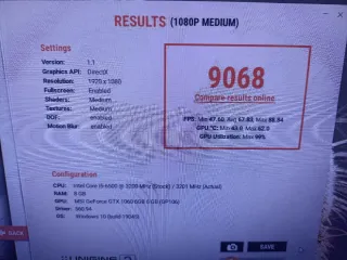 MSI GTX 1060 6GB GDDR5