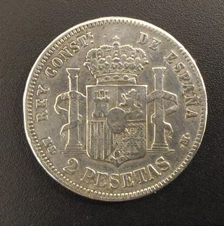 2 PTS Plata Alfonso XII 1882/82 MS M