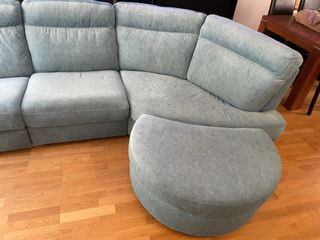 Sofá Natuzzi Brivido 3 plazas tela azul hidrófuga