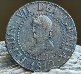 Moneda Fernando VII 12 Dineros 1812 Mallorca EBC.