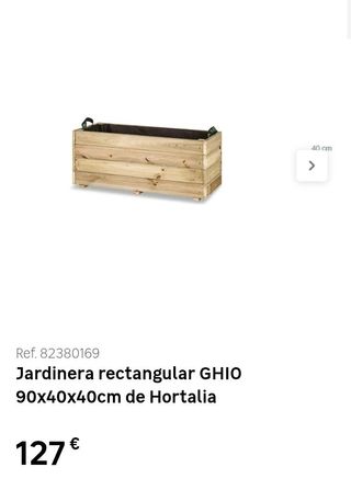 Jardinera rectangular Ghio 90x40x40 Hortalia