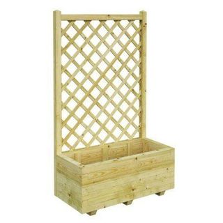 Jardinera con celosía de madera Palmako Gerda 80x40x138cm