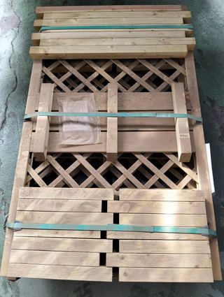 Jardinera con celosía de madera Palmako Gerda 80x40x138cm