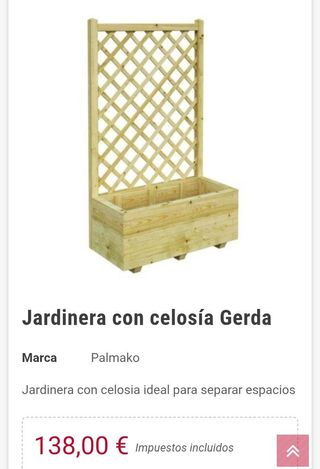 Jardinera con celosía de madera Palmako Gerda 80x40x138cm