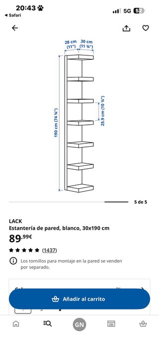 Estantería blanca de madera
