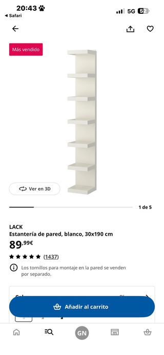 Estantería blanca de madera