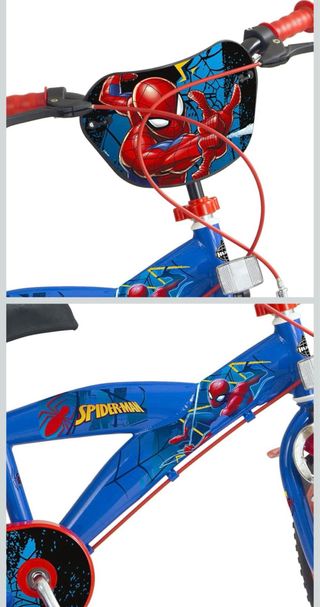 Bicicleta Spiderman 14” NUEVA + Casco Spidey