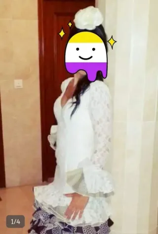 Traje de Gitana Blanco y Marrón