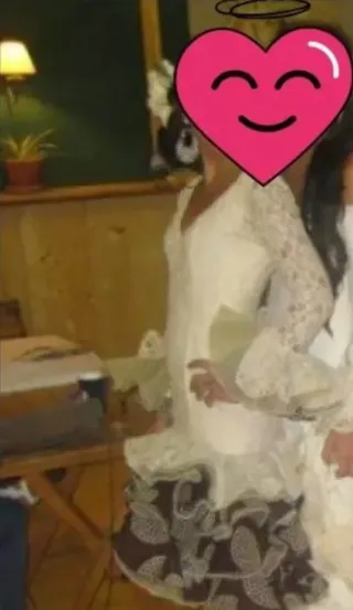 Traje de Gitana Blanco y Marrón