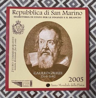 Moneda 2 euros San Marino 2005 Galileo Galilei.