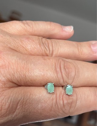 Pendientes esmeraldas y plata