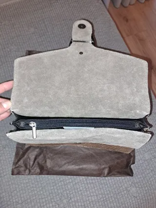 Bolso Piel y Ante Artesano Beige/Marrón