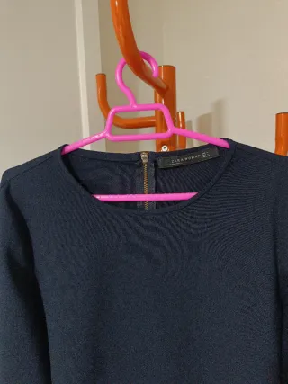 Blusa Zara Negra Cremallera Trasera