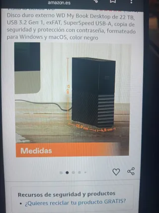 Disco Duro Externo WD My Book 22TB