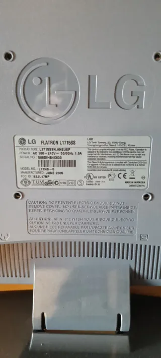 Monitor LG 17 TFT Plata