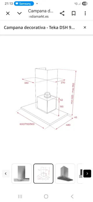 Campana extractora Teka DS986