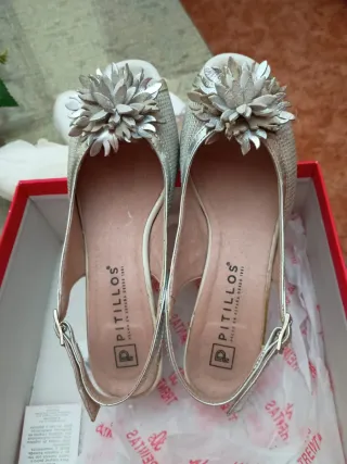 Zapatos Pitillos Mujer Oro/Plata