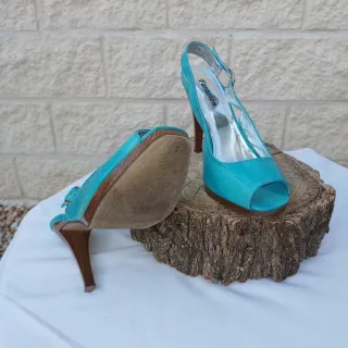 Zapatos de tacón turquesa Farasion