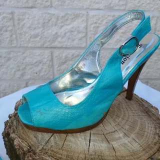 Zapatos de tacón turquesa Farasion