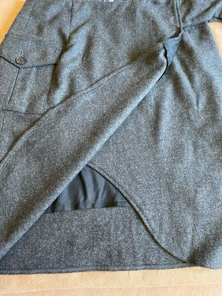 Falda Far Hills Lana Talla 38 Lazo Gris