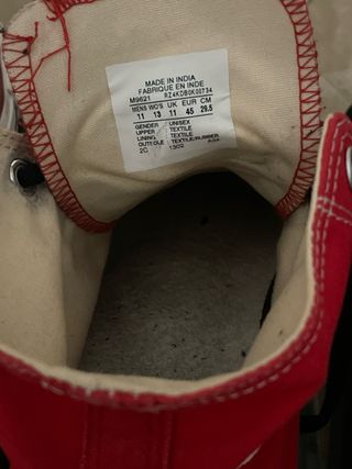 Converse Blancas y Rojas Talla 45