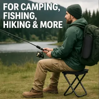 Silla plegable portátil negra