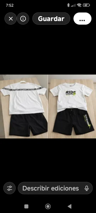 Conjunto camiseta y pantalón corto