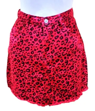Minifalda punk leopardo rojo