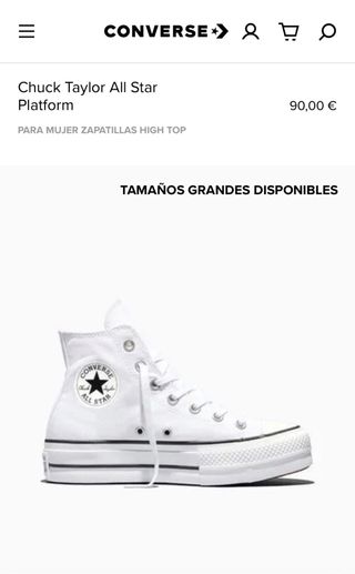 Converse Chuck Taylor Platform Blancas