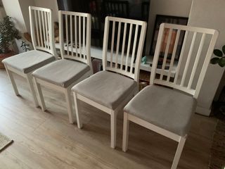 4 Sillas Comedor Tapizadas Gris