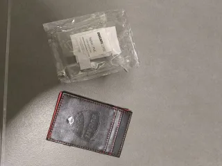 Portatessere Ducati Pelle Nero e Rosso