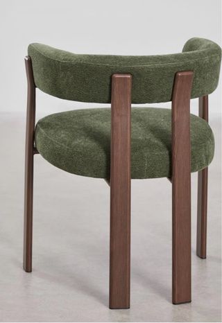 Sillas de comedor/salón verdes tela y madera